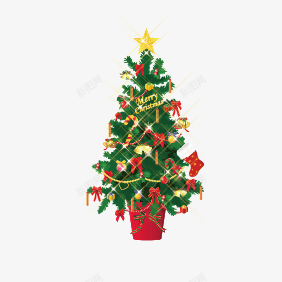 挂满礼物的圣诞树png免抠素材_新图网 https://ixintu.com 圣诞树 礼物