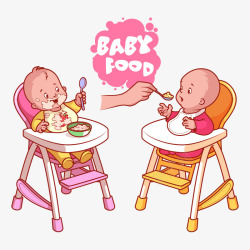 吃饭婴儿装饰画婴儿可爱萌卖萌高清图片