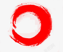 红色的创意笔触圆圈形状素材
