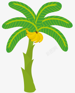 树干卡通风格香蕉树素材