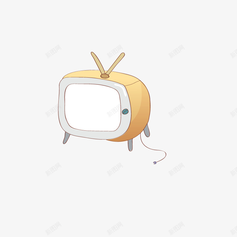 卡通电视机png免抠素材_新图网 https://ixintu.com 儿童电视机手绘