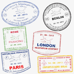 邮票形状电脑图标不同国家邮标集合图标高清图片