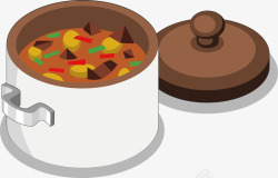 煲汤组合美食图标中国传统煲汤美食元矢量图高清图片