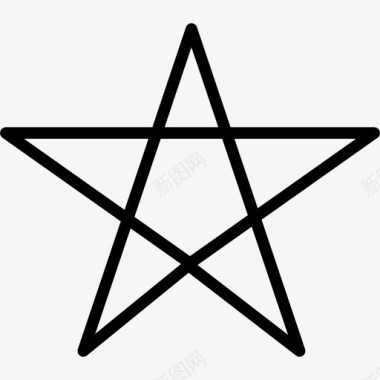 五角星符号的轮廓图标图标