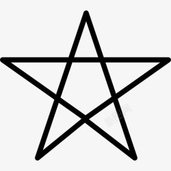 勋章星形状轮廓五角星符号的轮廓图标高清图片