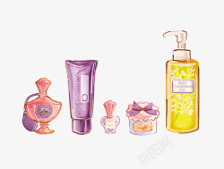 唯品会化妆品手绘化妆品高清图片