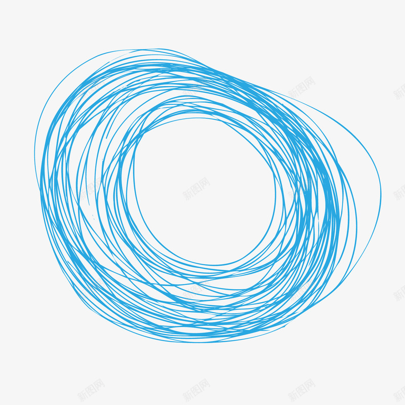 蓝色细线条圆圈矢量图ai免抠素材_新图网 https://ixintu.com 圆圈 空心圆 细线条 蓝色 矢量图