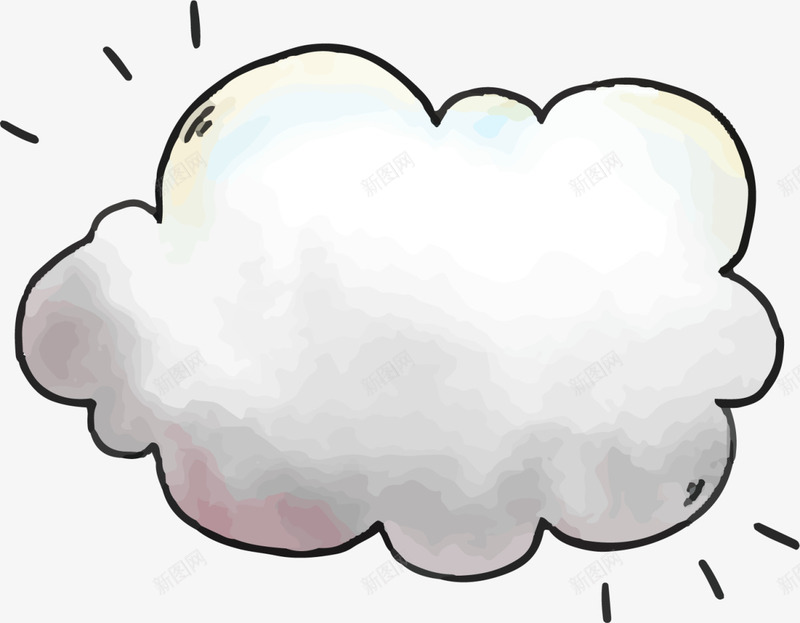 白色水彩卡通云朵png免抠素材_新图网 https://ixintu.com 云彩 卡通云朵 浮云 白色云朵 装饰图案 飘云