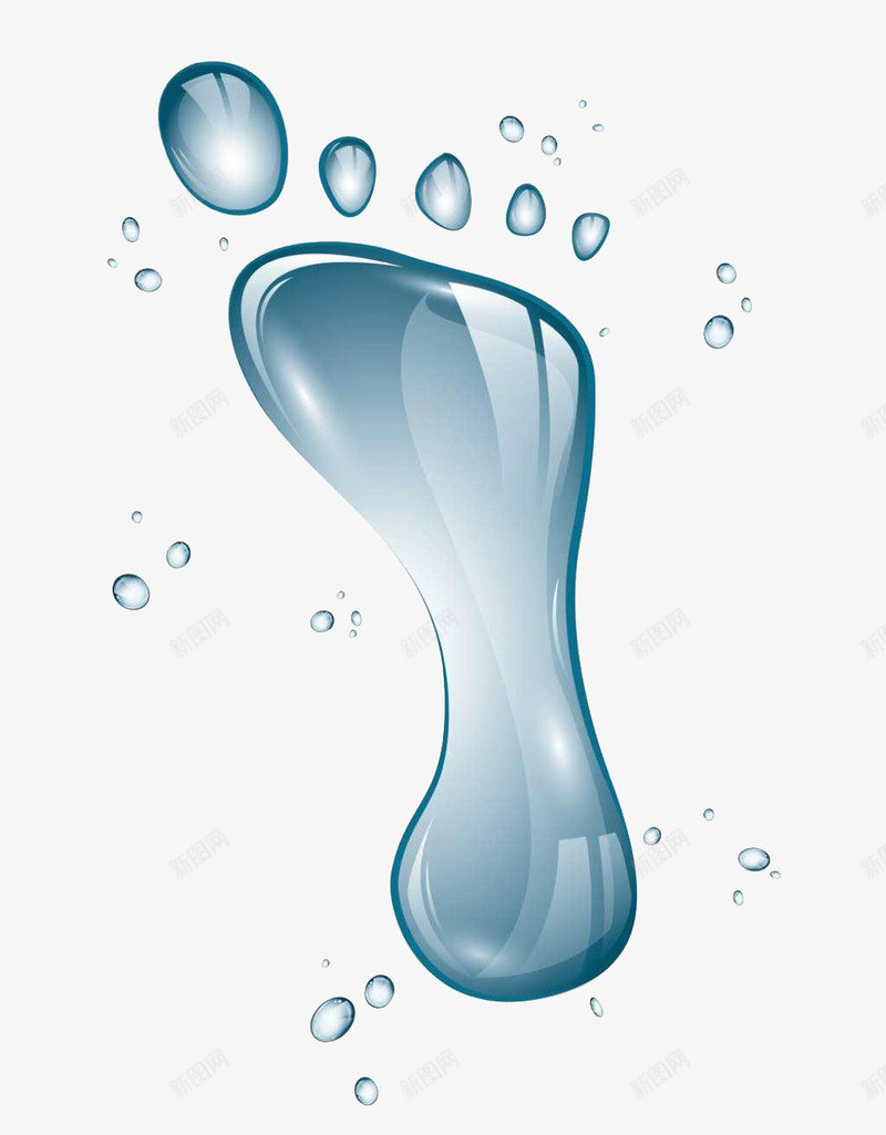 脚印形状水迹png免抠素材_新图网 https://ixintu.com 晶莹 水 水迹 液态 脚印 脚印水迹