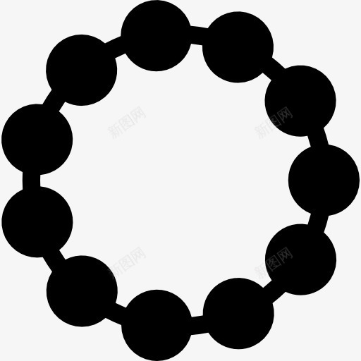 黑珍珠项链短圆形图标png_新图网 https://ixintu.com 圆形 形状 时尚 珍珠 脖子上的项链 项链 黑色