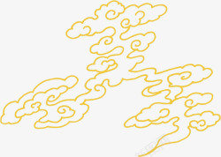 中秋节黄色线条云彩素材