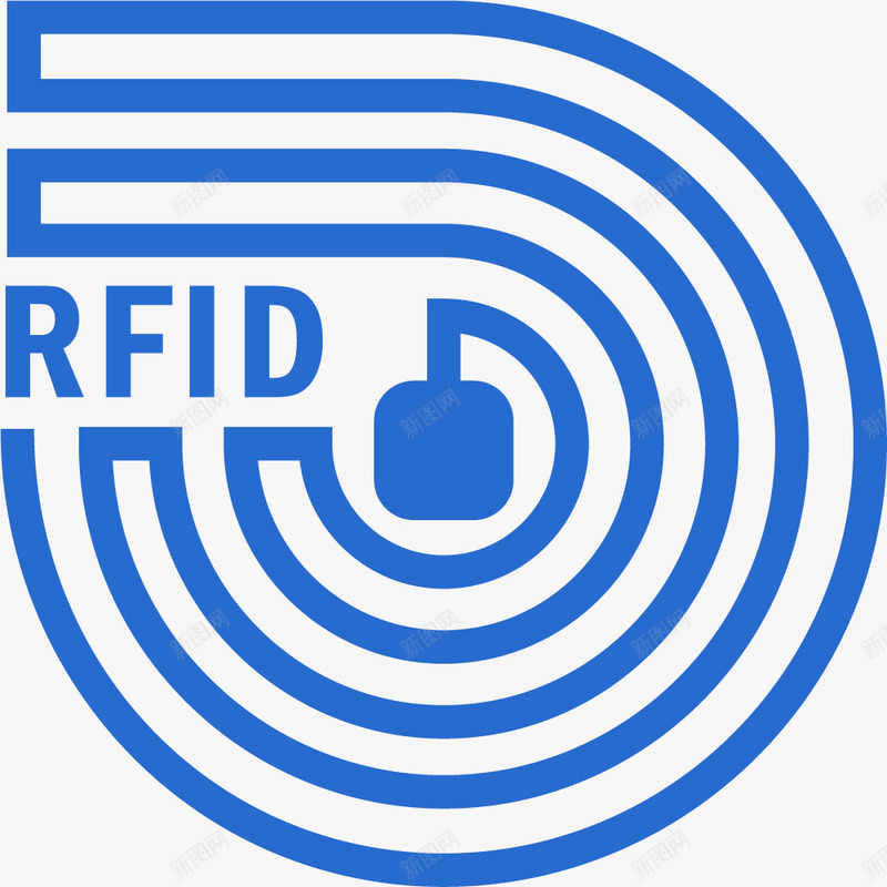 蓝色线条手绘风格射频png免抠素材_新图网 https://ixintu.com RFID 卡通射频 卡通风格 射频识别 蓝色线条 高级技术