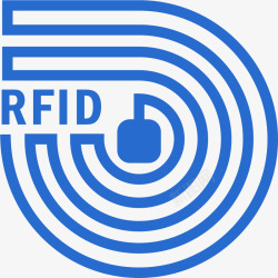 RFID蓝色线条手绘风格射频高清图片