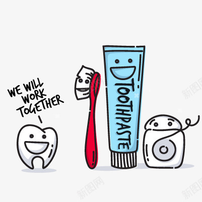 卡通牙齿健康元素png免抠素材_新图网 https://ixintu.com 健康 口腔 牙刷 牙线 牙膏 牙膏动漫 牙齿 牙齿修护卡通图