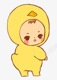 宝宝png免抠素材_新图网 https://ixintu.com 儿童 卡通 可爱 套装 婴儿 宝宝 小孩 小鸡套装