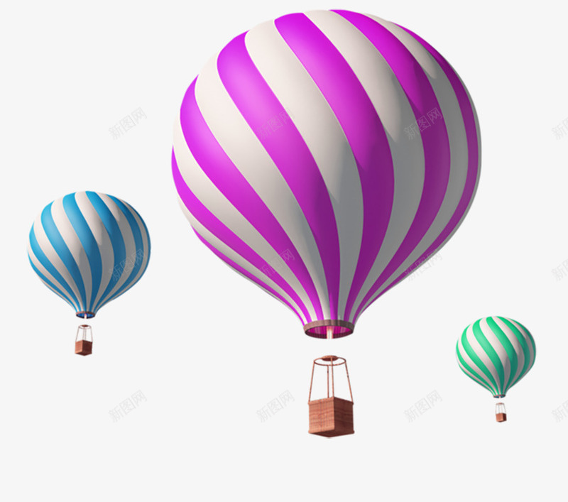 紫色热气球png免抠素材_新图网 https://ixintu.com 卡通 生日 礼物 装饰 装饰图案