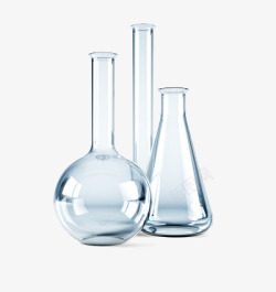 玻璃试验管三个形状各异的试验管高清图片