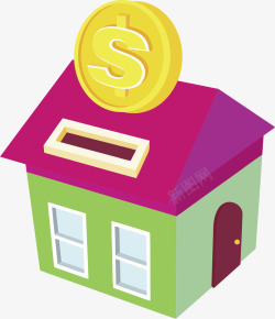 投资房子投币投资理财图标矢量图高清图片