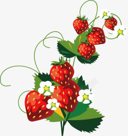 卡通草莓水果矢量图素材
