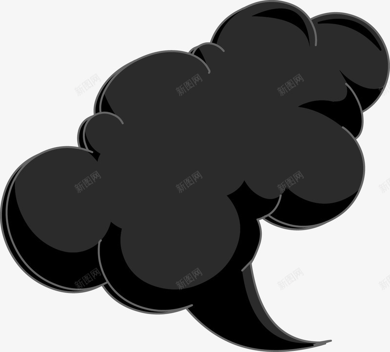 卡通对话框png免抠素材_新图网 https://ixintu.com 卡通 对话框 文本框 装饰 黑色云朵