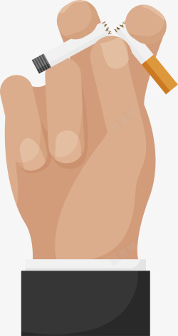 立体手掌掰断香烟素材