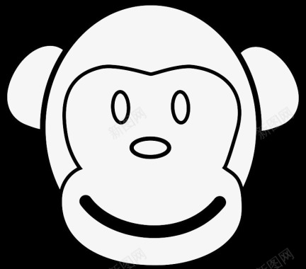 黑白猴子图标图标