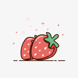 红色的草莓mbe风格素材