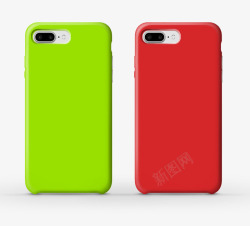绿色手机壳两个手机充高清图片