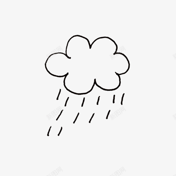 线条云朵下雨装饰png免抠素材_新图网 https://ixintu.com 下雨 云朵 线条 装饰