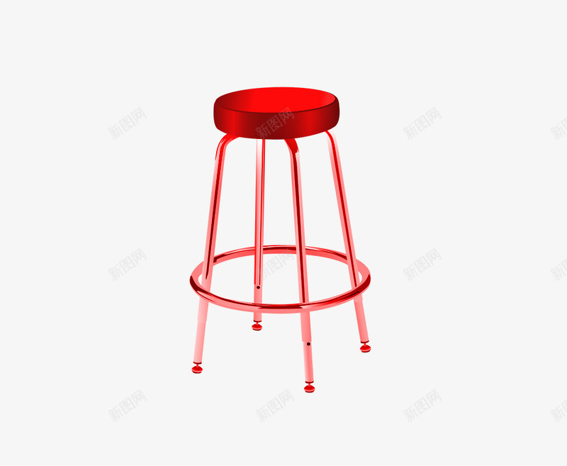 红色的凳子png免抠素材_新图网 https://ixintu.com 不锈钢凳子 化妆凳子 大红色高凳