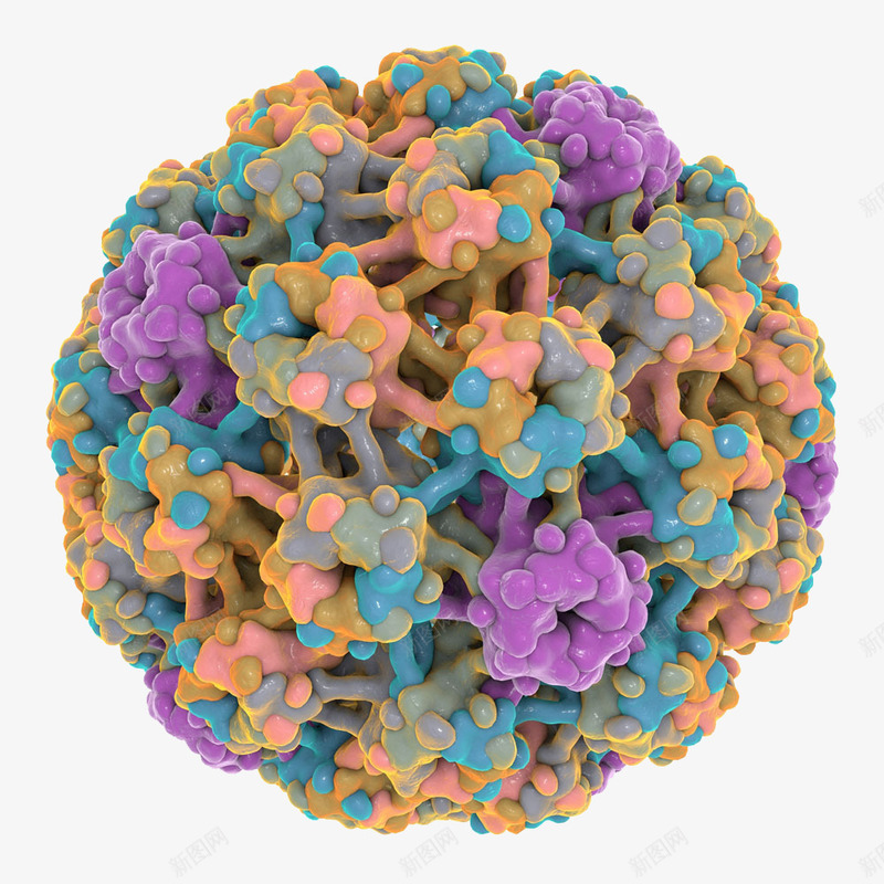 癌细胞png免抠素材_新图网 https://ixintu.com 彩色 模型 癌变 细胞