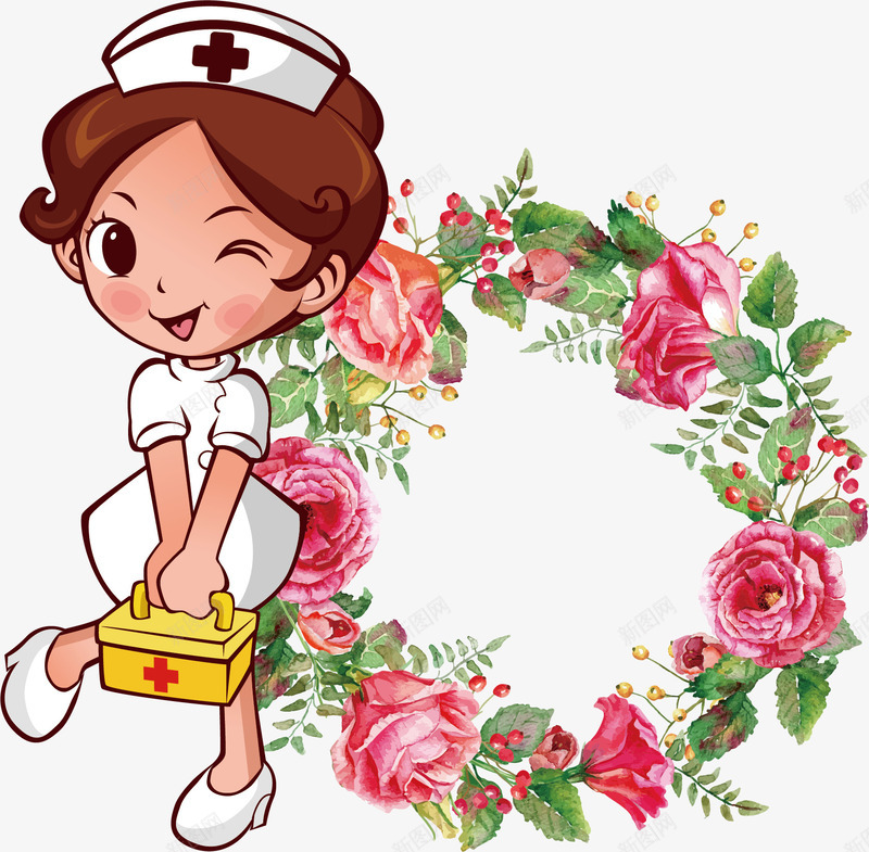 护士节花环png免抠素材_新图网 https://ixintu.com 可爱花环 护士节 护士节花环 花环
