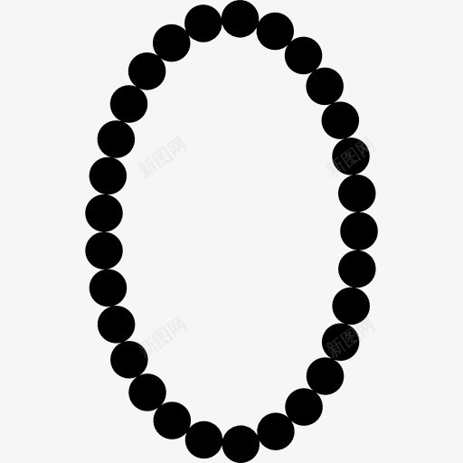 珍珠项链椭圆框形图标png_新图网 https://ixintu.com 形状 时尚 框架 椭圆形 珍珠 项链