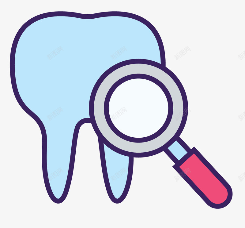 检查卡通牙齿png免抠素材_新图网 https://ixintu.com 卡通牙齿 卡通风格 检查 牙医 牙医符号