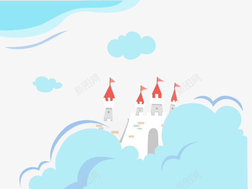 云中的城堡png免抠素材_新图网 https://ixintu.com 云朵 城堡 旗子