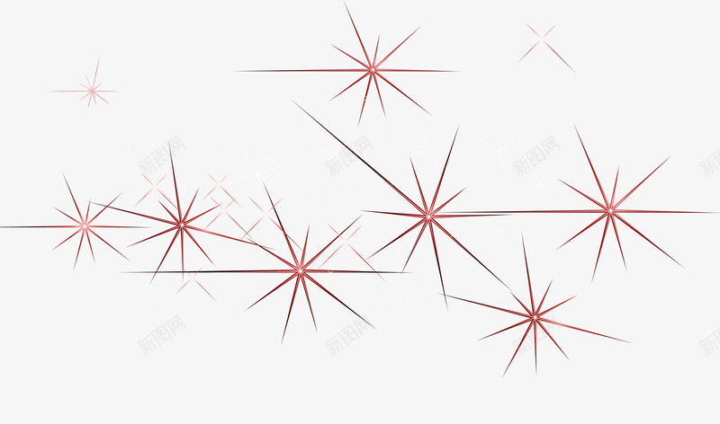 红色星光效果元素png免抠素材_新图网 https://ixintu.com 免抠PNG 效果元素 星光 星星 红色星光