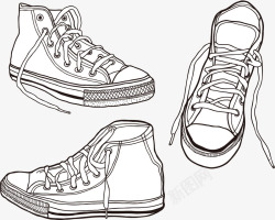 底胶颜色胶简单线条勾勒运动鞋矢量图高清图片