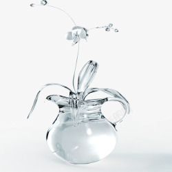 透明水晶杯玻璃花盆高清图片
