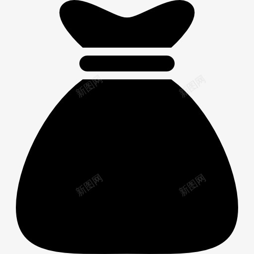 钱袋黑色形状图标png_新图网 https://ixintu.com 包 商业 商务 接口 简笔画 袋 袋钱 金钱袋 钞票 钱 钱袋模型 黑
