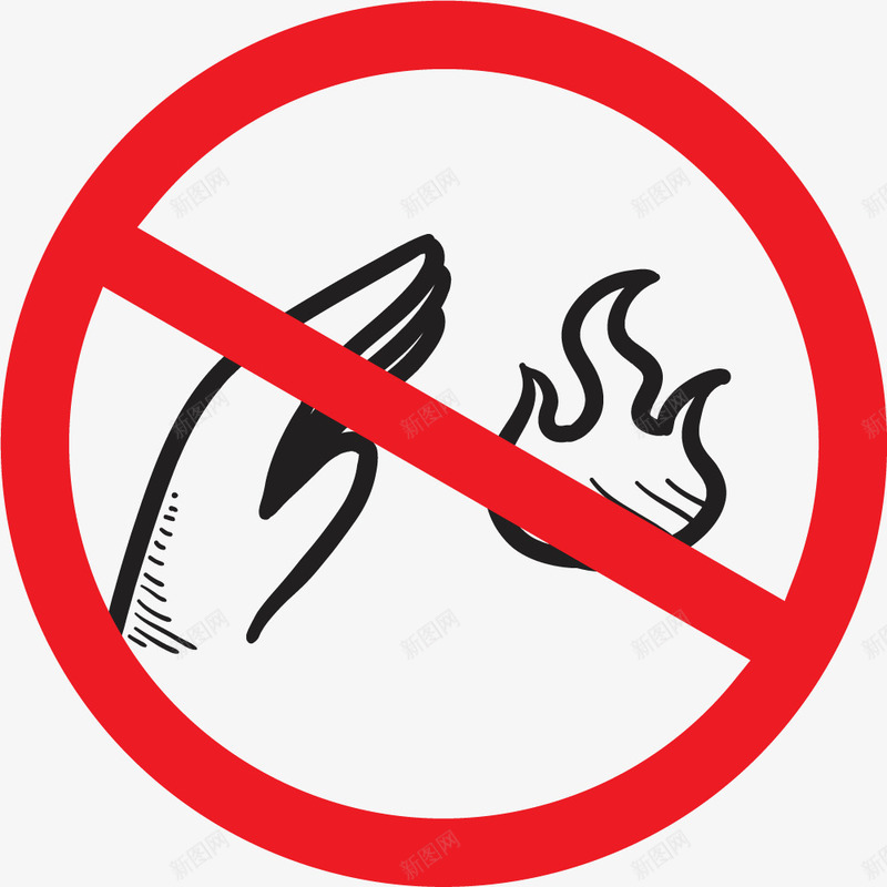 火焰卡通禁止图标矢量图ai_新图网 https://ixintu.com 卡通风格 提示 火焰 禁止 禁止图标 禁止触碰 矢量图
