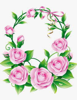 唯美玫瑰花环装饰素材
