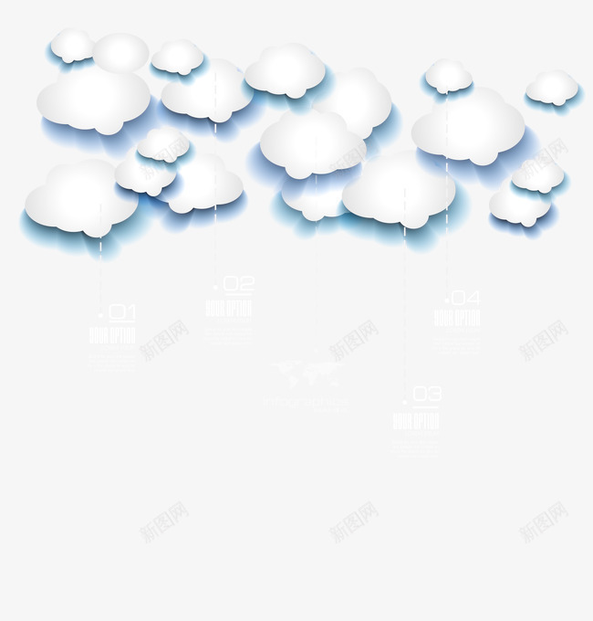 扁平化云朵矢量图ai免抠素材_新图网 https://ixintu.com 扁平化 白色 立体云朵 矢量图