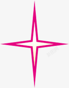 粉色手绘线条星光素材