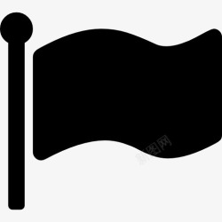 轮廓信号国旗的黑色形状图标高清图片