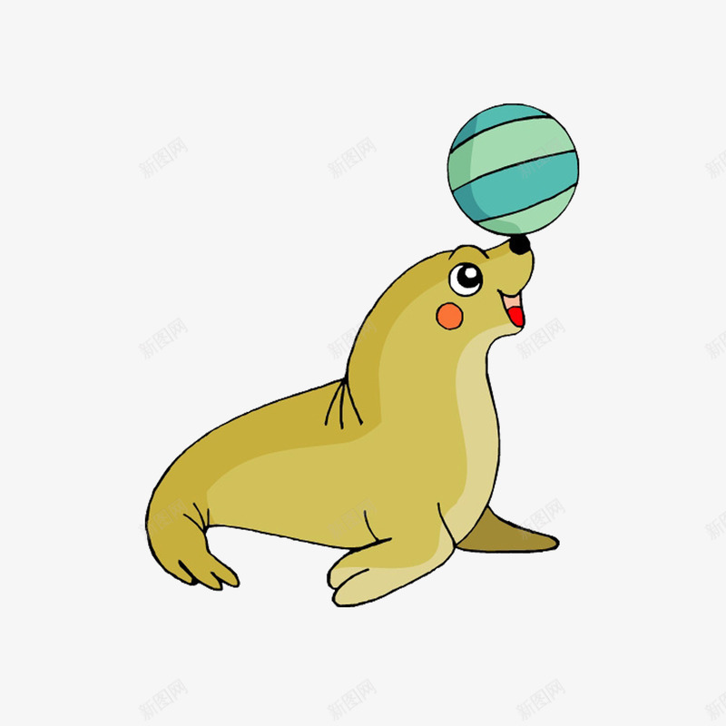海狮png免抠素材_新图网 https://ixintu.com 动物 海洋动物 海狮 海狮表演 皮球