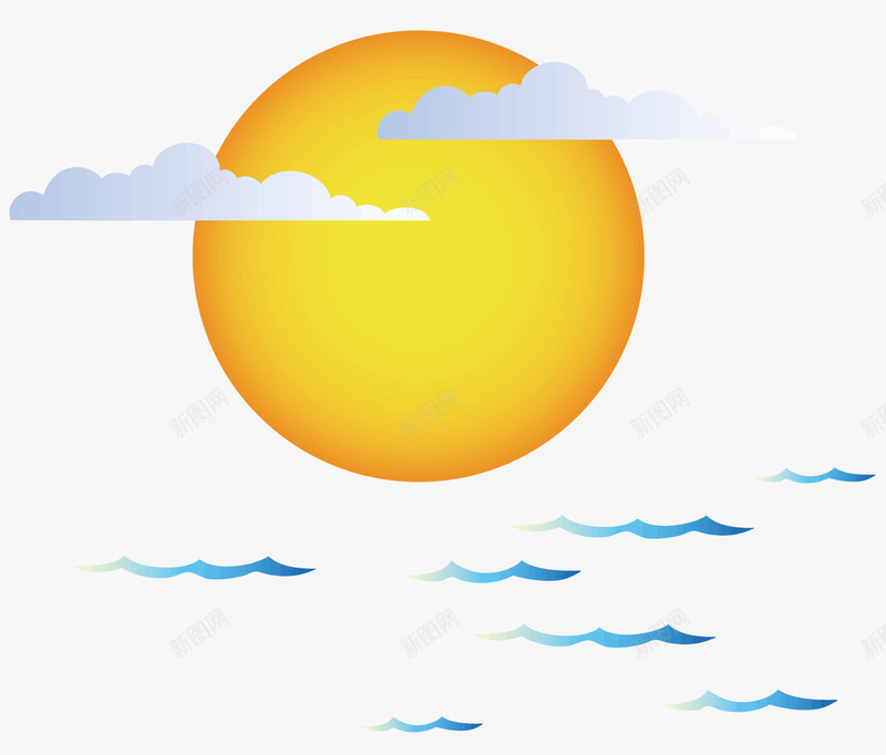 升起的太阳矢量图ai免抠素材_新图网 https://ixintu.com 云彩 卡通 卡通太阳 太阳 黄色的太阳 矢量图