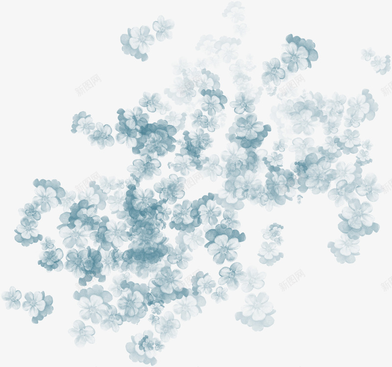 手绘复古素描花朵png免抠素材_新图网 https://ixintu.com 优雅 古着 复古 淡蓝色 素描 鲜花
