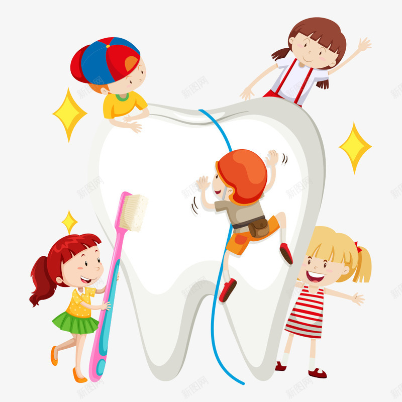 儿童牙齿保健png免抠素材_新图网 https://ixintu.com 人物 人物插画 儿童 卡通人物 牙齿 牙齿保健