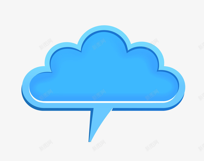 对话框文本框png免抠素材_新图网 https://ixintu.com 云朵状 卡通 可爱 对话框 文本框 气泡 蓝色