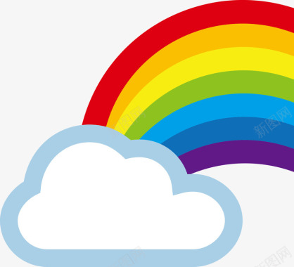 彩虹与云朵图标图标